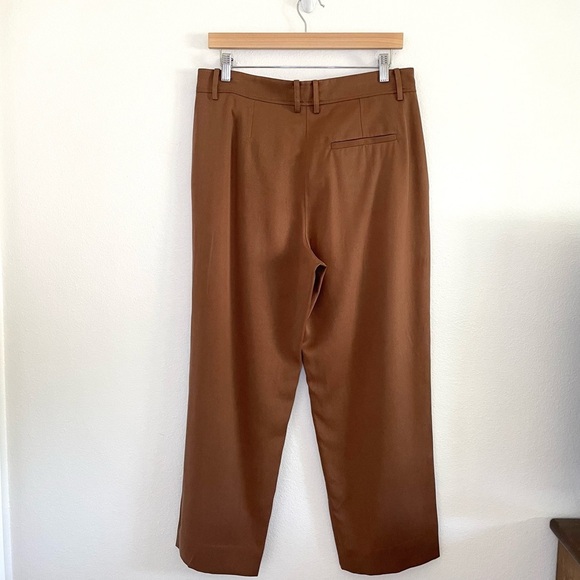 The Reset Eco Slouchy Trouser Pleat Front Tencel Lyocell Pant Cedar Brown Medium - Picture 4 of 11